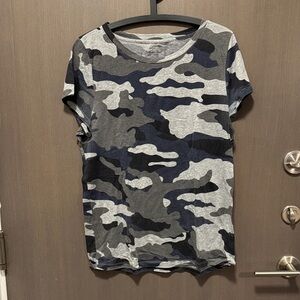 J. Crew Camouflage Short Sleeve Tee - Gray and Black